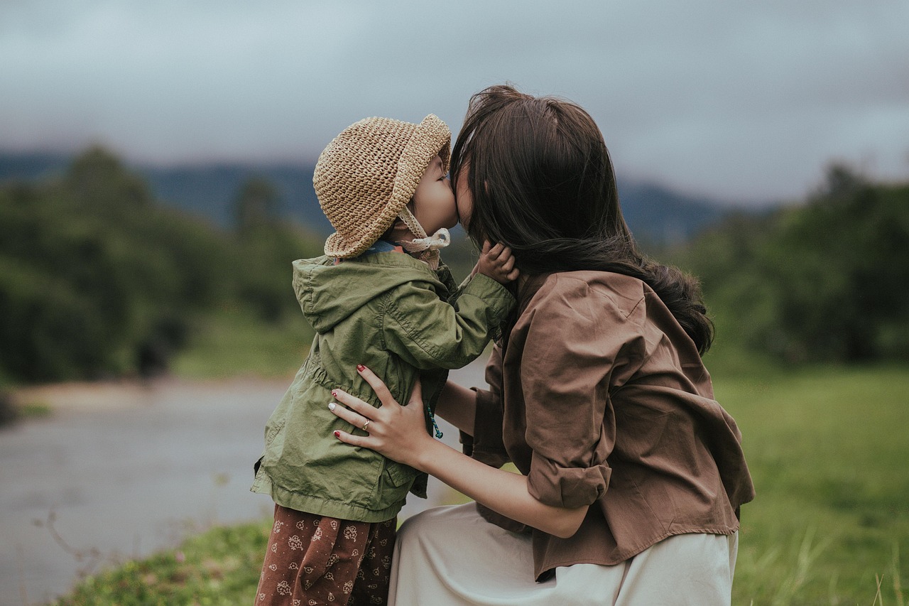 mother, daughter, kiss, parent, child, people, family, love, closeup, mom, happy mothers day, mum
